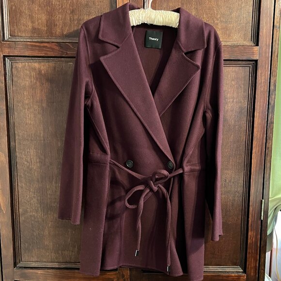 THEORY CLAIRENE NEW DIVIDE WOOL CASHMERE COAT SIZE M - Picture 1 of 8